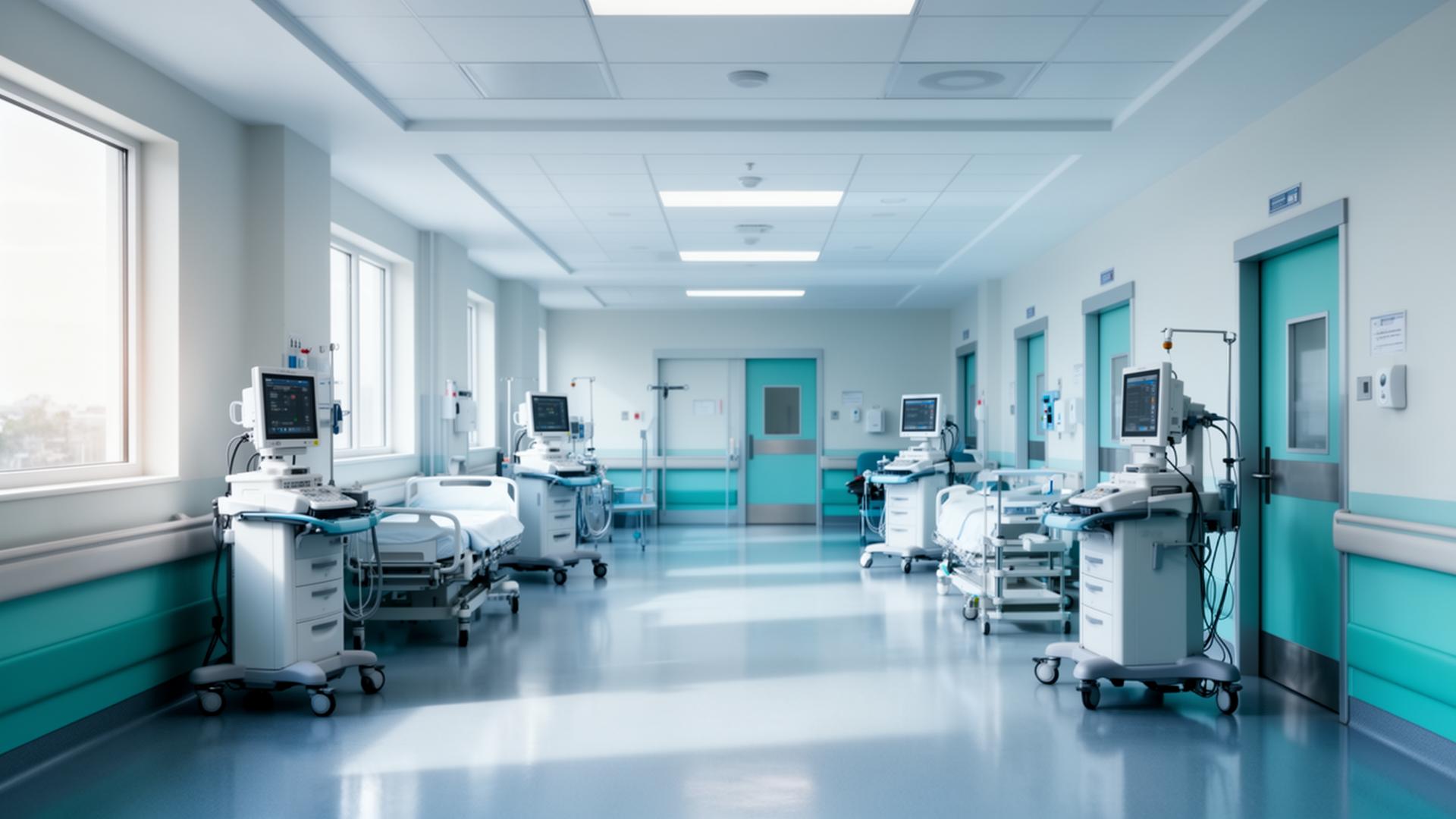 Modern hospital corridor
